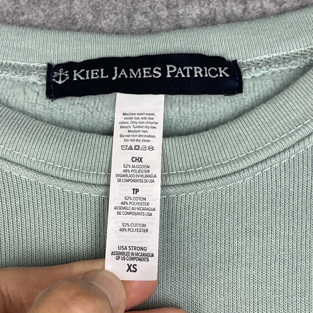 Kiel James Patrick Sweatshirt Womens XS Green Rose All Day Wine Embroidered Soft - Picture 5 of 12